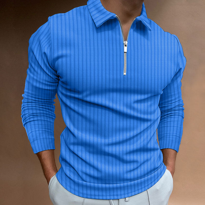 Herren modischer Poloshirt mit Reißverschluss R&B