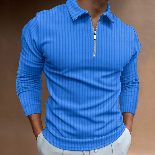 Herren modischer Poloshirt mit Reißverschluss R&B