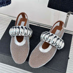 Damen Ballerinas mit glitzerndem Riemen und luftiger Netzoberfläche R&B