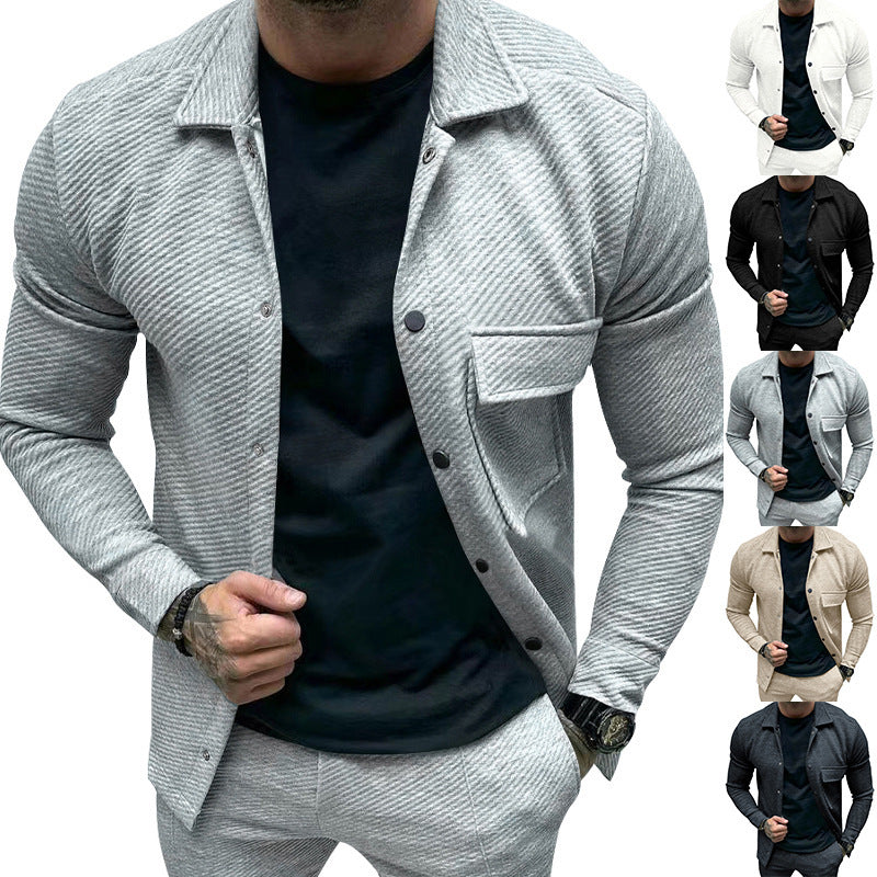 Herren Freizeitjacke mit gestreiftem Design und praktischen Taschen R&B