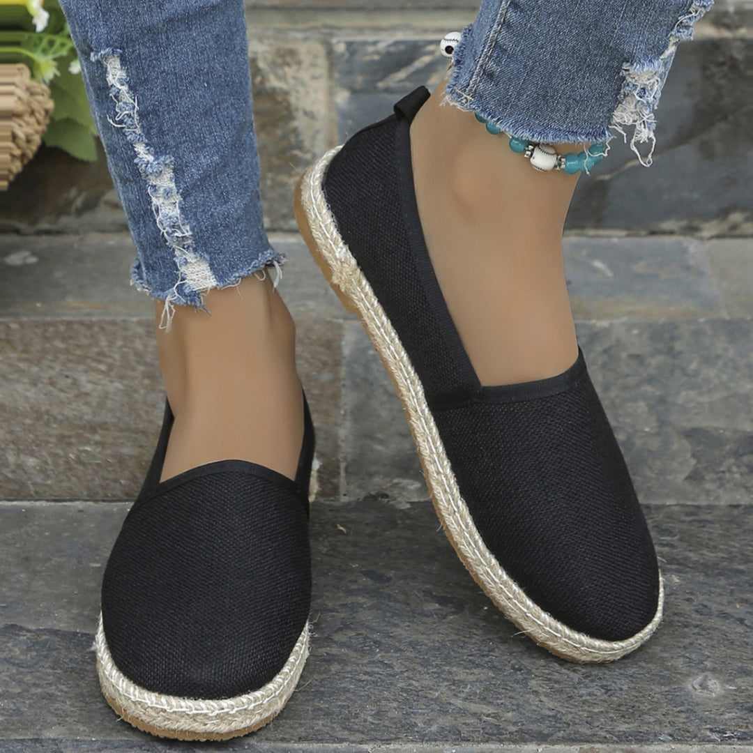 Damen bequeme Slip-Ons mit jute Details R&B