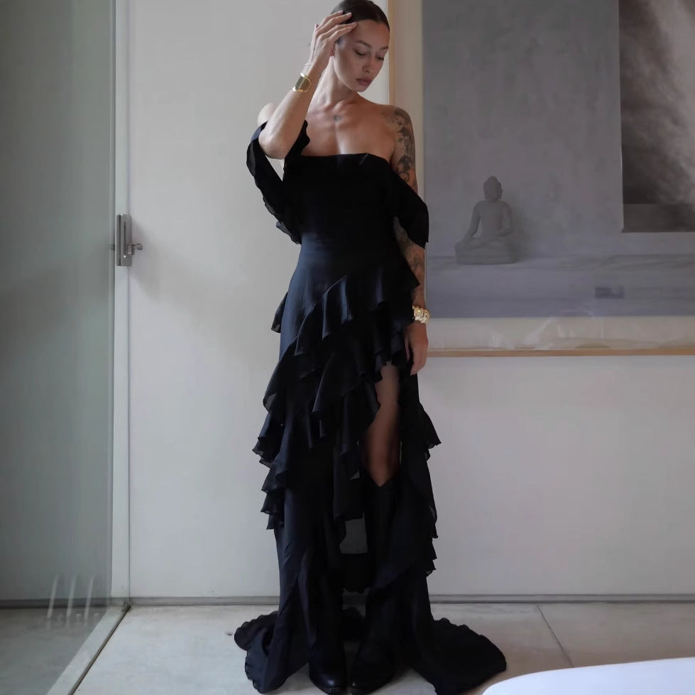 Damen Voluminöses Rüschensommerkleid R&B