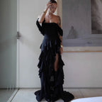 Damen Voluminöses Rüschensommerkleid R&B