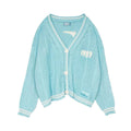 Damen modischer Strickcardigan mit V-Ausschnitt und Branding R&B
