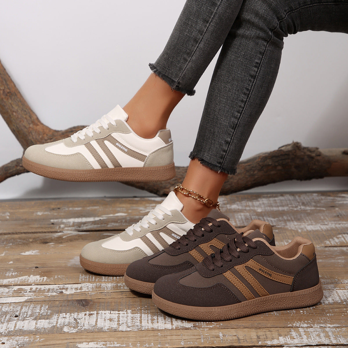 Damen Sportliche Sneakers mit rutschfester Sohle und weichem Innenfutter R&B