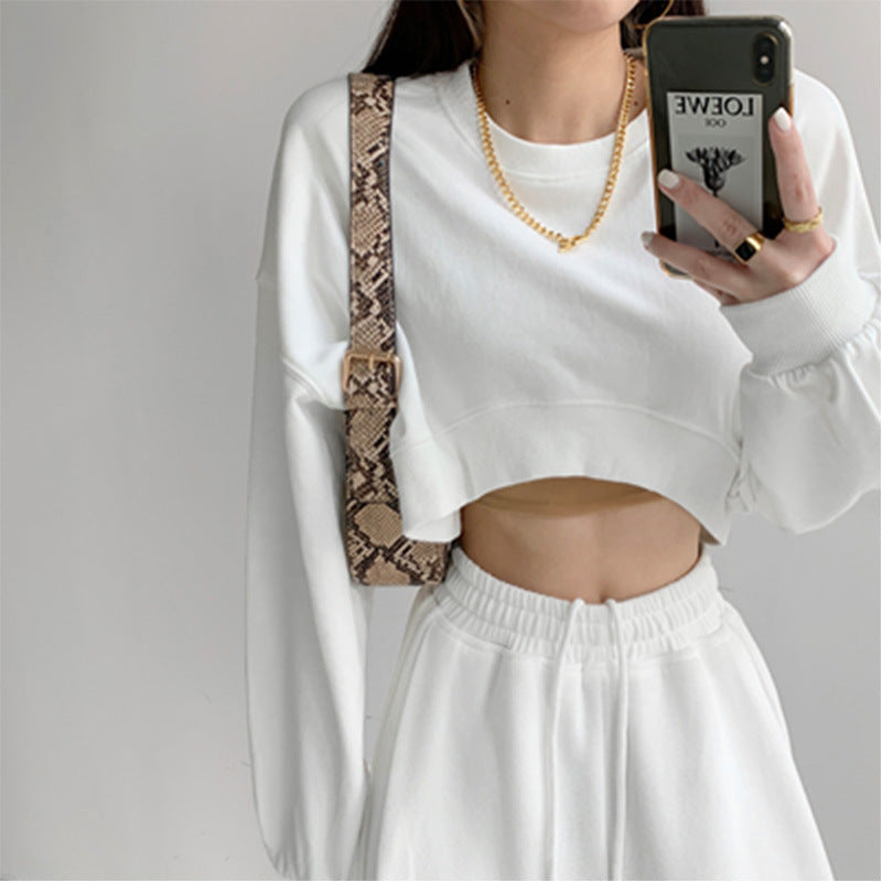 Damen Cropped Sweatshirt