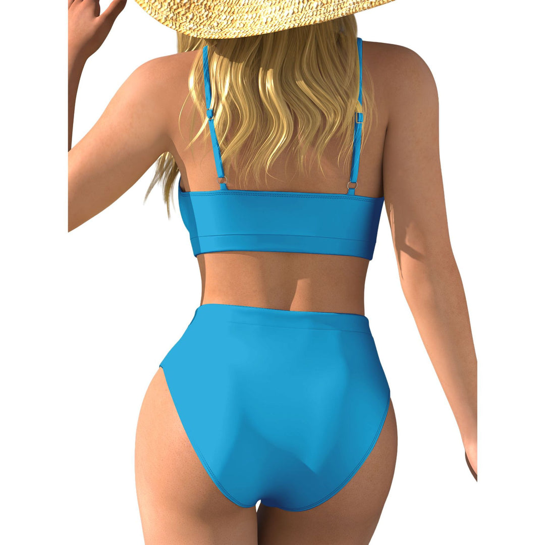 Damen Hochtaillierter Bikini mit Crop-Top R&B