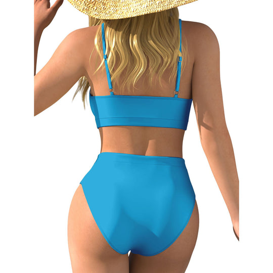 Damen Hochtaillierter Bikini mit Crop-Top R&B