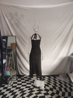 Damen Elegantes Kleid mit asymmetrischem Saum und schicker Nackenbindung R&B
