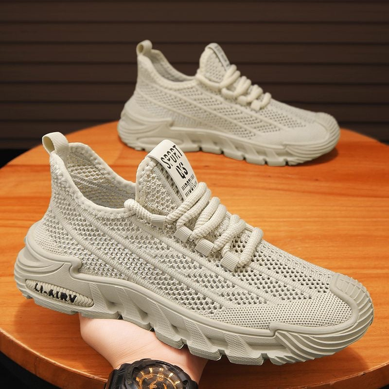 Damen Atmungsaktive Sportsneakers mit elastischer Schnürung und robustem Sohlenprofil