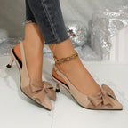 Damen Slingback-Pumps mit elegantem Schleifendesign und komfortablem Blockabsatz R&B