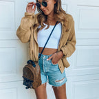 Damen Oversized Hemdjacke aus weichem Waffelstoff R&B