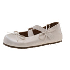 Damen Ballerinas mit geschlitzten Riemen und dekorativen Schleifen R&B