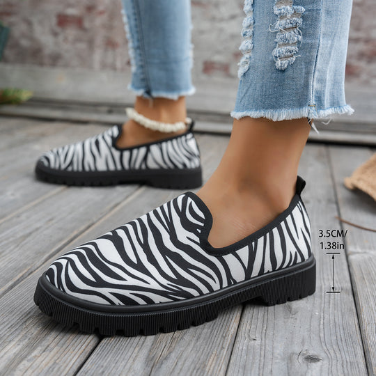 Damen Slip-On Sneaker mit tierischem Muster R&B