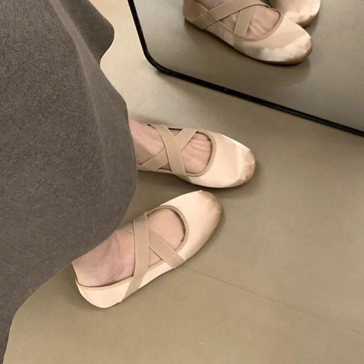 Damen Ballerinas mit dekorativem Riemen und komfortablem Fußbett R&B