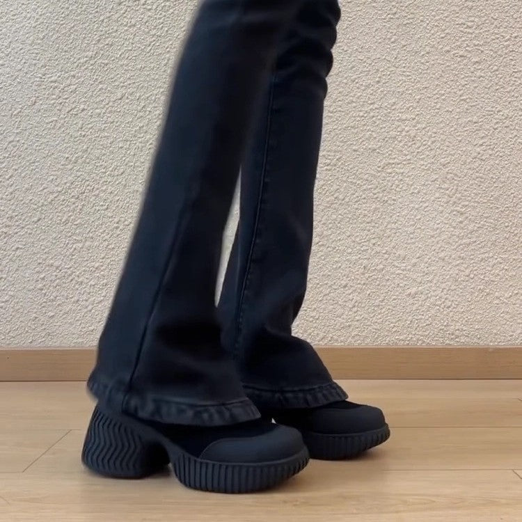 Damen modische Schnürschuhe mit robustem Blockabsatz