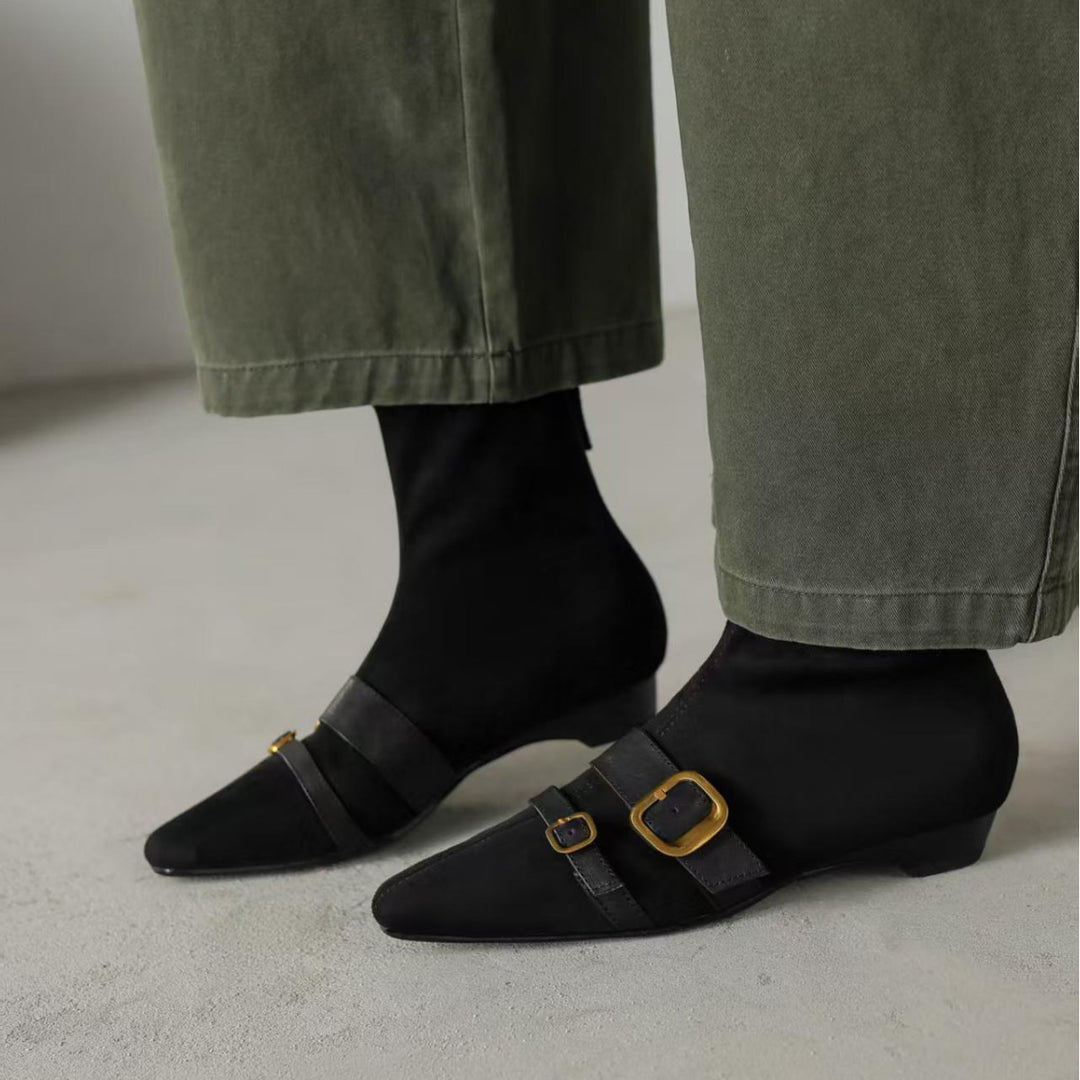 Damen Ankle Boots mit elegantem Riemen und spitz zulaufendem Design R&B