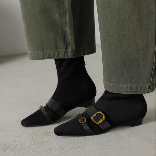 Damen Ankle Boots mit elegantem Riemen und spitz zulaufendem Design R&B
