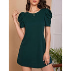 Damen Kurzärmeliges Minikleid mit Puffärmeln und A-Linie R&B