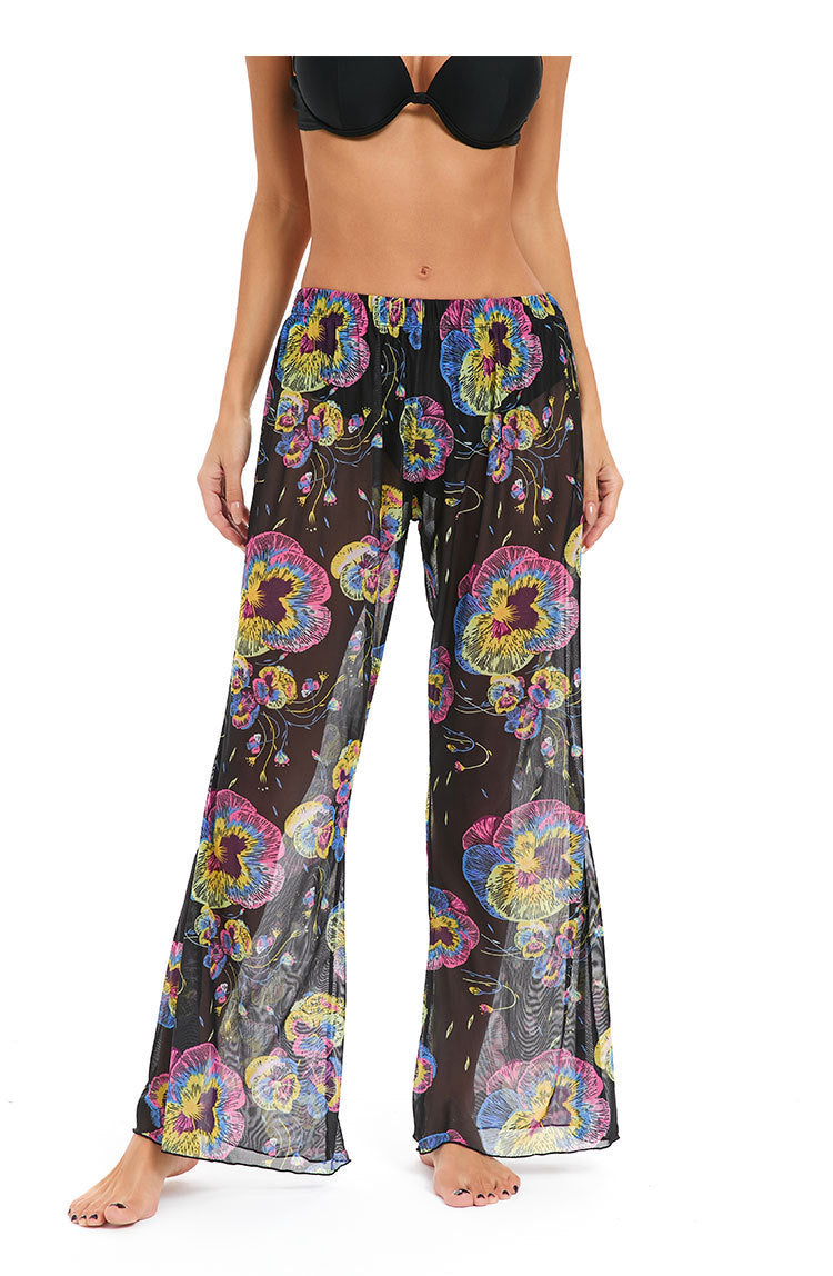 Damen Leggings aus luftiger, transparenter Stoffqualität mit exotischem Muster R&B