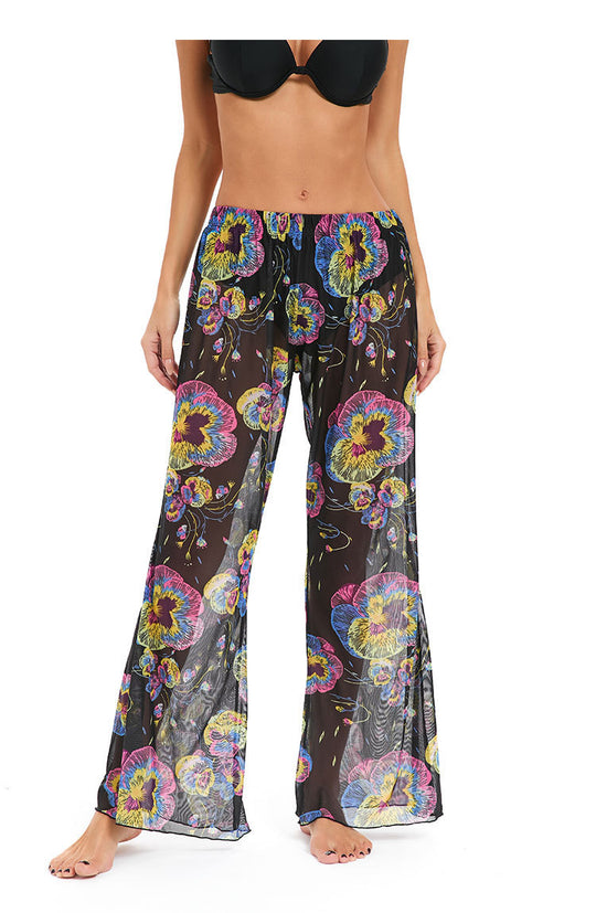 Damen Leggings aus luftiger, transparenter Stoffqualität mit exotischem Muster R&B