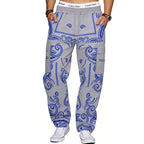 Herren nan Cargo-Jogginghose mit Paisley-Muster, elastischem Bund, multiple Reißverschluss- und Klappentaschen R&B