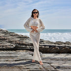 Damen Häkel-Set mit Crop-Top und Maxi-Rock R&B