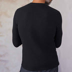 Herren Strick-Thermo-Oberteil mit Knopfleiste