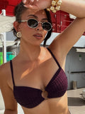 Damen Bandeau-Bikini-Oberteil mit dekorativen Rüschendetails R&B