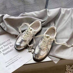 Damen Modische Sneakers mit floralem Design und dekorativen Schnürsenkeln R&B