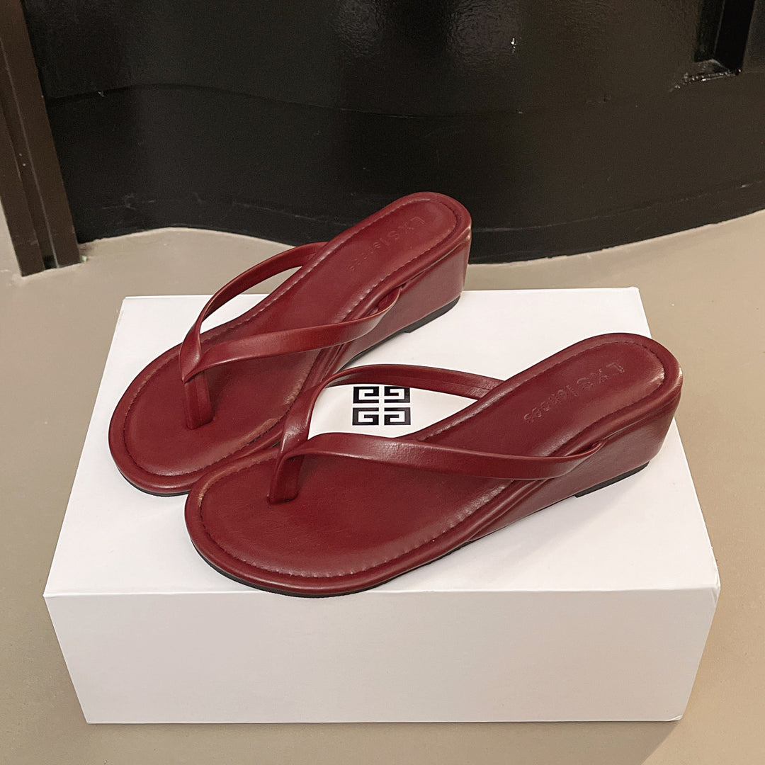 Damen eleganter Wedgesandalen mit schimmerndem Design R&B