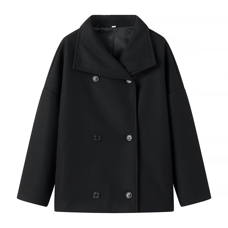 Damen modische Übergangsjacke im eleganten Doppelreiher-Stil R&B