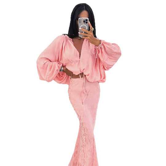 Damen Elegantes und luftiges Ensemble mit voluminösen Ärmeln R&B