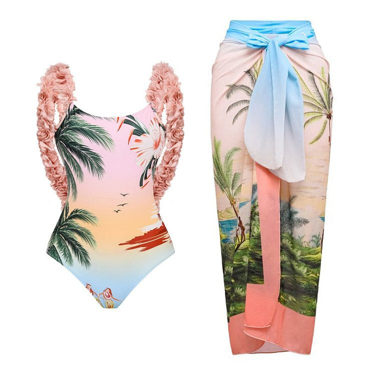 Damen Bikiniset mit hochwertigem Flowerprint und verstellbaren Trägern R&B