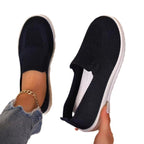 Damen Atmungsaktive Slip-On Sneakers mit elastischem Strickoberteil und bequemer Sohle R&B