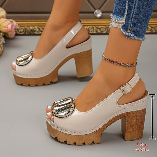 Damen Slingback-Pumps mit glamourösem Schmuckdetail R&B