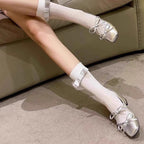 Damen elegante Ballerinas mit Schleifenverzierung R&B