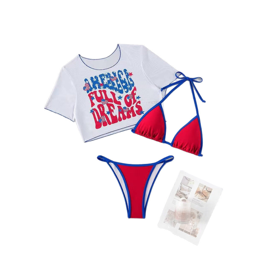 Damen Crop Top und Hochschnitt Bikinihöschen R&B