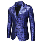 Herren eleganter Pailletten-Blazer mit modernem Leopardenmuster