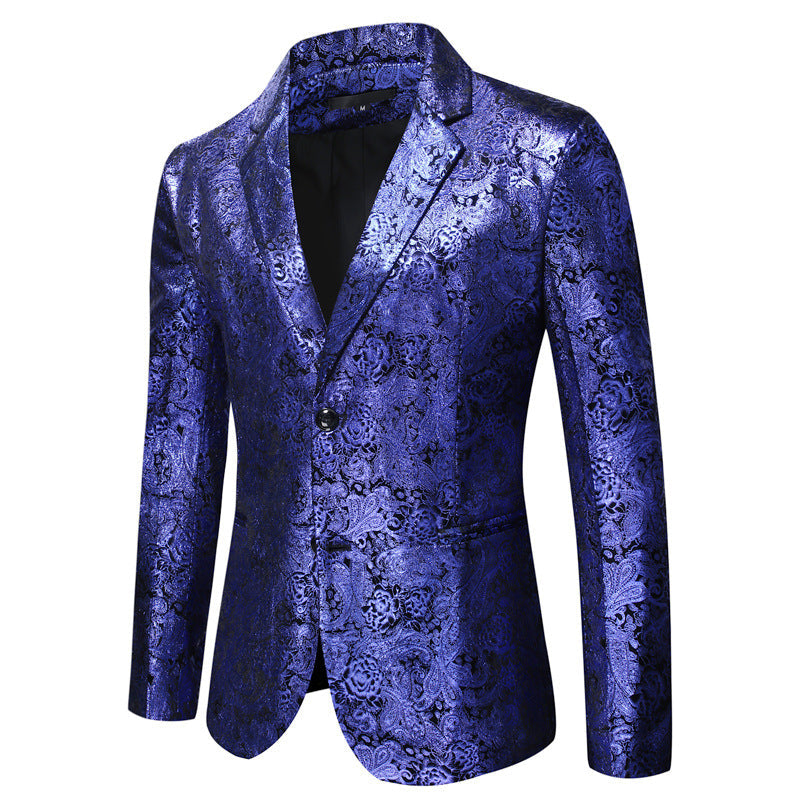 Herren eleganter Pailletten-Blazer mit modernem Leopardenmuster