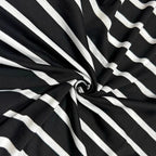 Damen Wickelmaxikleid mit Streifenmuster und elegantem Bund R&B