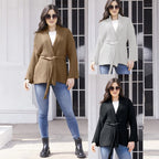 Damen Grobstrick-Cardigan mit Gürtel und weitem Schnitt