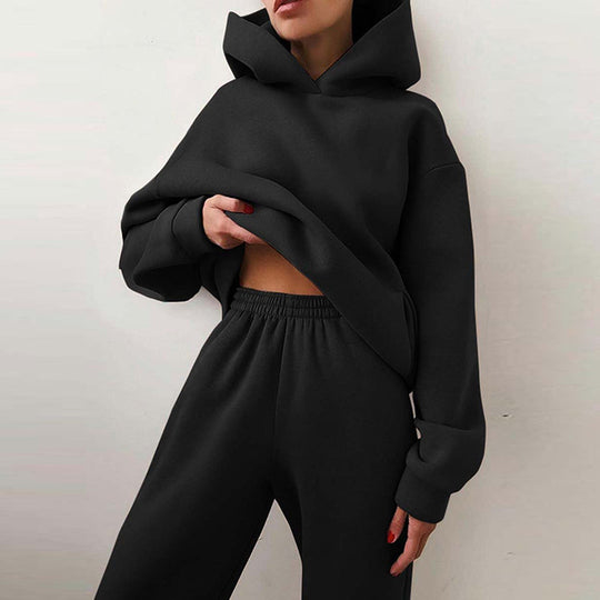 Damen modisches Oversize-Hoodie-Set mit lässigem Schnitt und elastischem Bund R&B