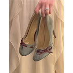 Damen elegante Pumps mit stilvollen Schleifenakzenten R&B