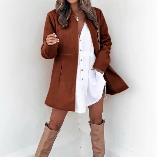 Damen Modische Übergangsjacke mit schlichten Linien und praktischen Taschen R&B