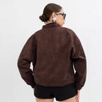 Damen Modische Kunstlederjacke im lässigen Schnitt mit Reißverschluss R&B