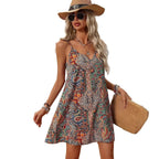 Damen Sommerkleid mit buntem Paisleymuster und lockerer Passform R&B