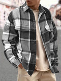 Herren nan weite Karo-Hemdenjacke aus weichem Flanell mit aufgesetzten Brusttaschen R&B