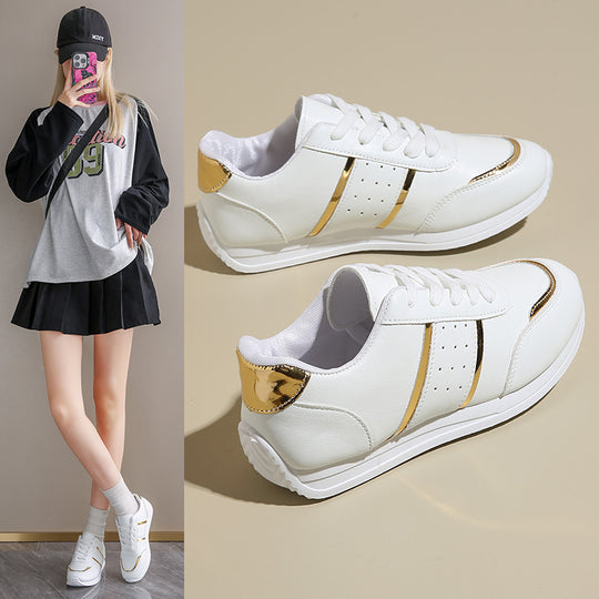 Damen Sportliche Sneaker mit glänzender Oberfläche und atmungsaktiver Sohle R&B