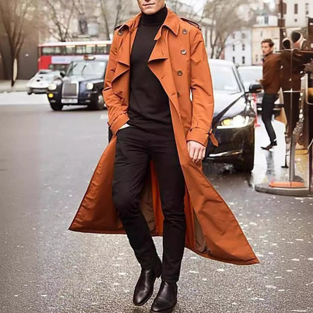 Herren Langer Trenchcoat R&B